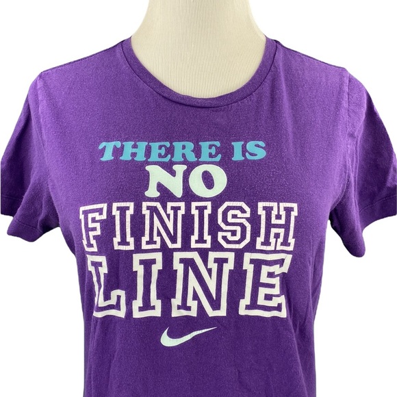 Nike Slim Fit Purple No Finish Line Crew Neck Graphic Tee - Picture 2 of 11